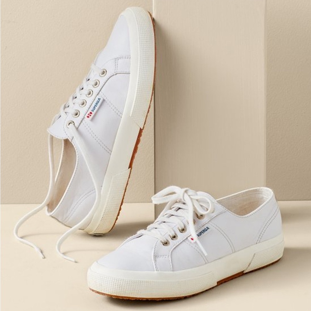 Superga 2750 Women’s Nappa Leather Optical White-Favorio—8 1/2